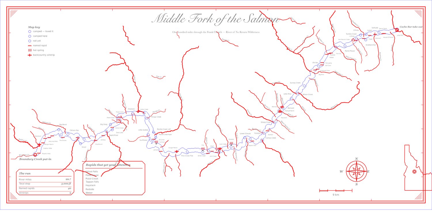 Laser file proof: blue cut lines, red engrave lines